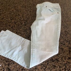 Girls Justice light turquoise jeans size 10.5